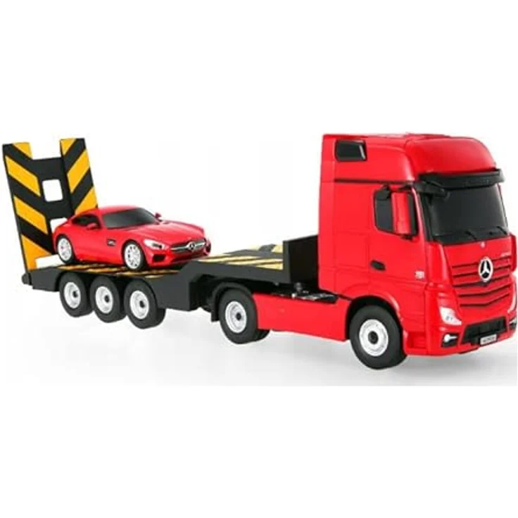 COIL Mercedes Benz Actros mit Anhänger, Maßstab 1:26, Mercedes Benz AMG GT, Maßstab 1:24, Caravan, Fernsteuerung, ABS, lenkbares Auto, ab 6 Jahren, silber – Bild 3