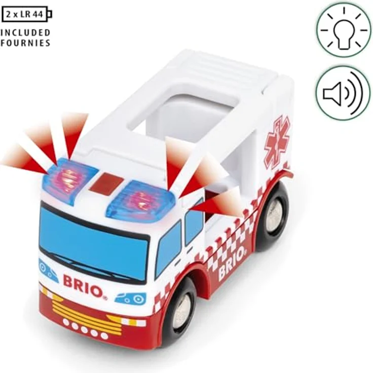 BRIO® Rettungswagen Spielzeugauto mit Licht- & Soundeffekt, inklusive Demobatterien – Bild 6