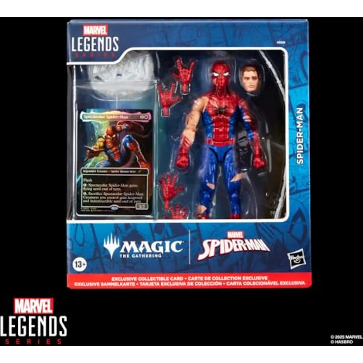 Hasbro Marvel Legends Series Magic: The Gathering Spider-Man, Action-Figur mit Kampfspuren, 15 cm, mit 7 Accessoires und exklusiver Foil Sammelkarte – Bild 2