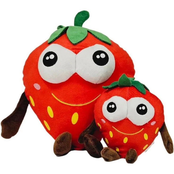 soma Kuscheltier Erdbeere Kuscheltier Plüschtier Obstkorb süsse Früchte 23 cm rot (1-St), Plüschfrüchte Erdbeerkörbchen zum kuscheln