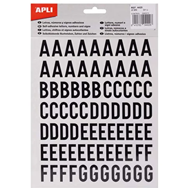 APLI 4420 - Selbstklebende Buchstaben 20 mm