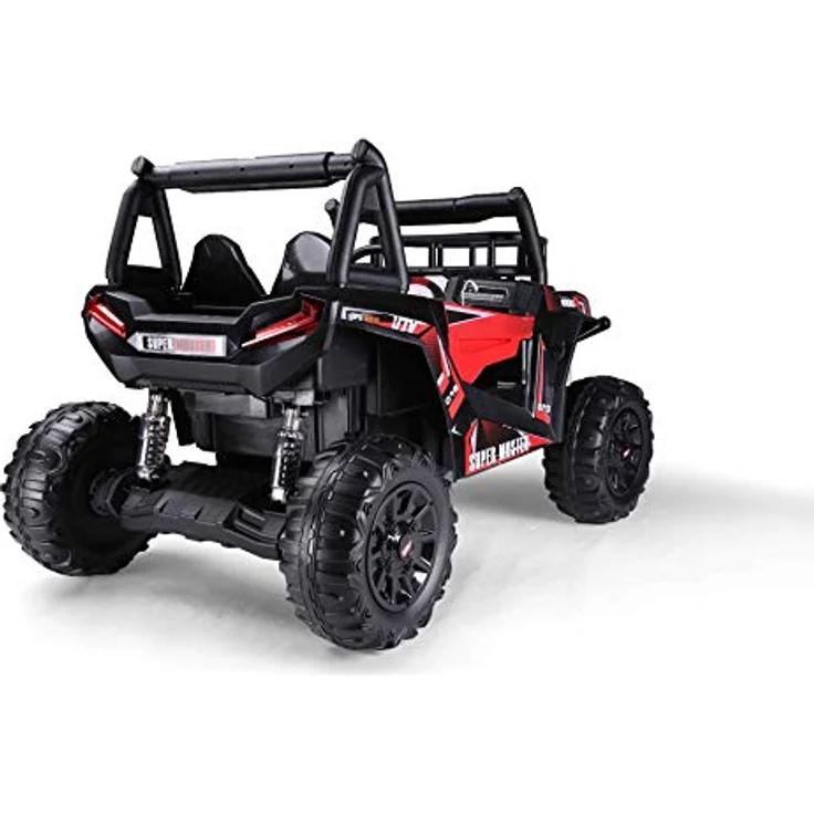 RIRICAR Kinder elektroauto 24V UTV, rot, Elektro Buggy für Kinder 2 sitzer mit 2,4 GHz Fernbedienung, 2 x 200 W Motor, Eva-Räder, gepolsterter Sitz, USB, SD-Karte, Elektro Buggy UTV MX ab 3-8 Jahre – Bild 4