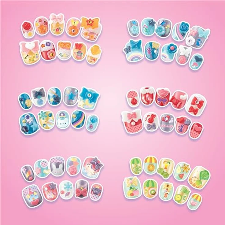 Aquabeads Kreativset Nagelstudio Starter Set, mit 8 farbigen Fingernägeln und über 60 Nageldesigns, inkl. Dekorationen und Stickern – Bild 3