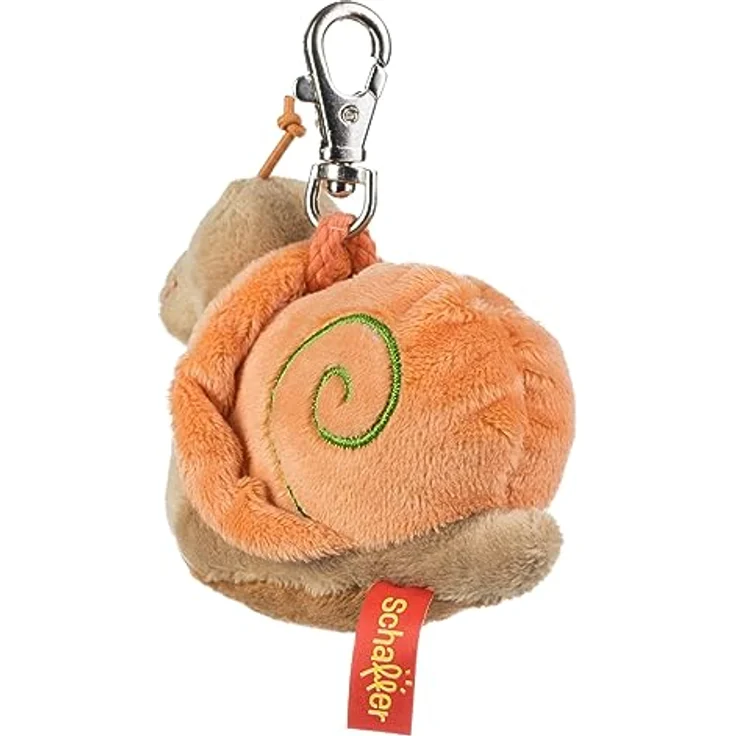 Schaffer 0256 Schlüsselanhänger Kuscheltier Schnecke Adele, 9 cm, orange-braun, waschbar bei 30°C, plüschig weich – Bild 4