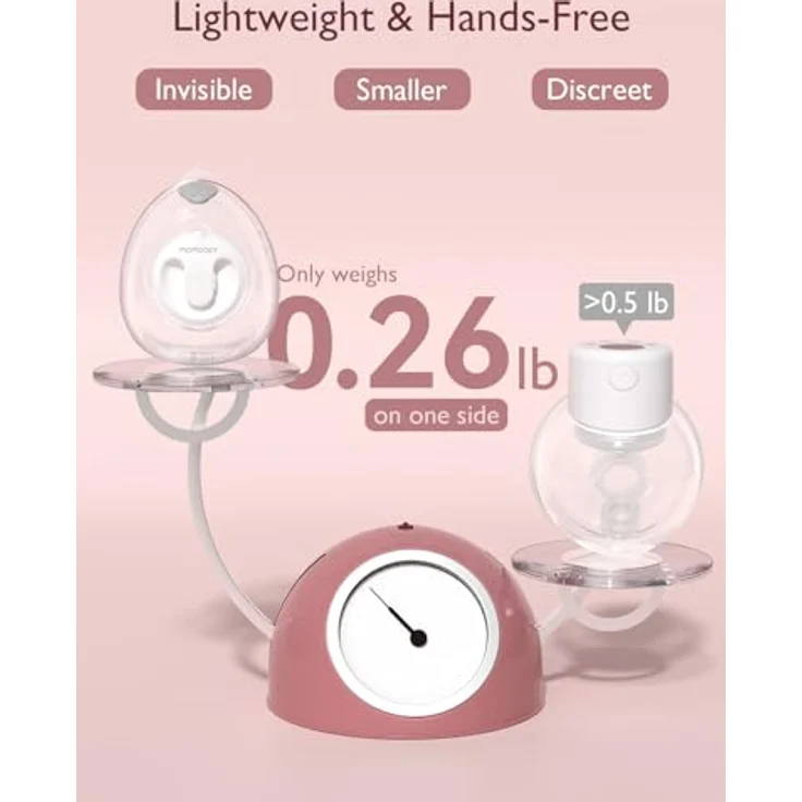 Momcozy V2, Ultraleichte Freihändige Milchpumpe mit 27 Pumpkombinationen, Geräuscharm und Schmerzfrei, Doppelpumpe mit 5 Flanschgrößen (17/19/21/24/27 mm) – Bild 5