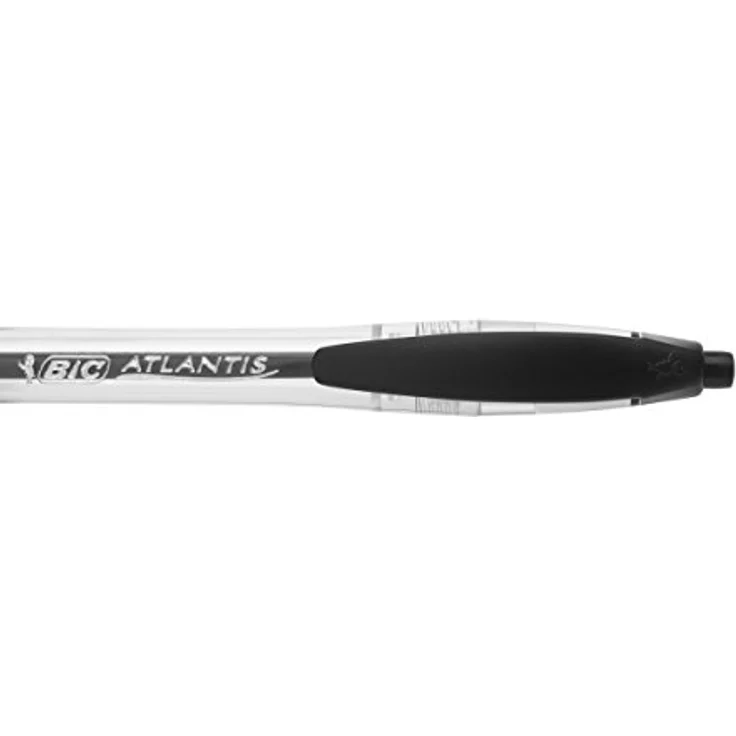 Bic Atlantis Classic, Clip-on Nachfüllbarer Kugelschreiber, schwarz, 36 Stück – Bild 6