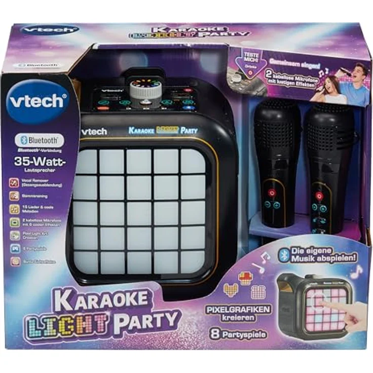 Vtech® Spielzeug-Musikinstrument Karaoke Light Party, mit 2 kabellosen Mikrofonen, 5 Modi und RGB-Lichtshow – Bild 11