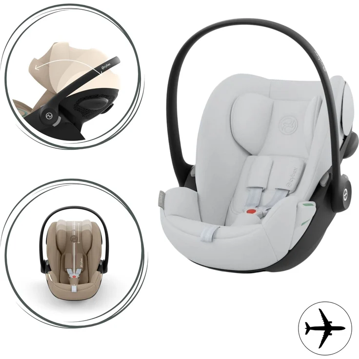 Cybex Cloud G i-Size Babyschale, sicherer Transport für 0-13 kg, Fog Grey