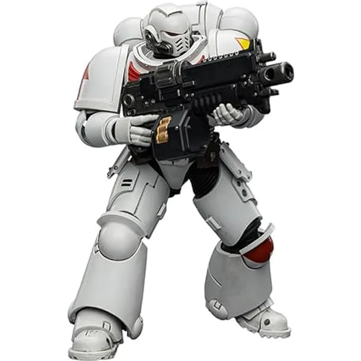Joy Toy Warhammer White Scars Intercessor Figur, 12 cm, beweglich mit Bolzengewehr und Kettenschwert – Bild 4