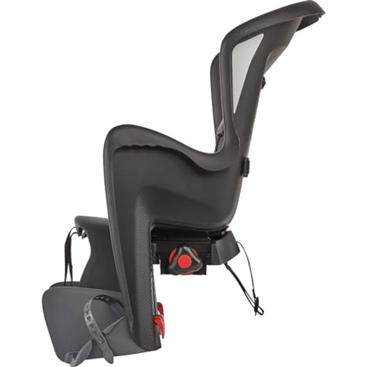 Polisport Bilby Maxi CFS, hinterer Kinderfahrradsitz für Gepäckträger, für Kinder 9 Monate–6 Jahre (bis 22 kg), schwarz/dunkelgrau, TÜV GS geprüft – Bild 1