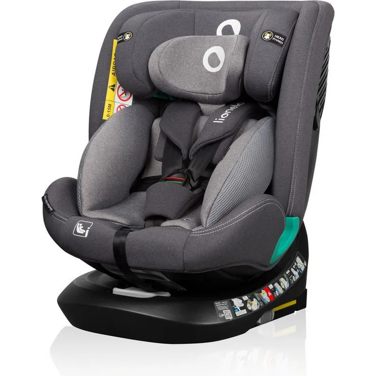 lionelo Autokindersitz BASTIAAN ONE i-SIZE, 4-in-1 Kindersitz mit 360 Grad Drehung, ab Geburt bis 12 Jahren, 0-36 kg, (Set) - Schwarz