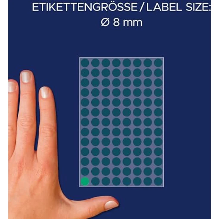 AVERY Zweckform Klebepunkte 3012, grüne Markierungspunkte Ø 8,0 mm, 416 Stück beschriftbar – Bild 3