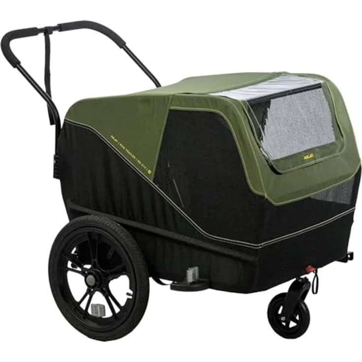 XLC Fahrrad-Hundeanhänger Dog Medium BS-C12, faltbarer Fahrradanhänger mit Insekten- und Wetterschutzdach, max. 25 kg belastbar, inkl. Buggyrad und Sicherheitseinrichtungen – Bild 1