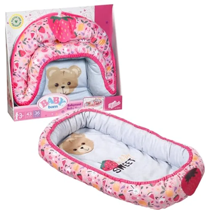 BABY Born Baby Nest für 36 cm und 43 cm Puppen, 835821 Zapf Creation, Rosa – Kuscheliges Nestchen mit flexibler Bespielbarkeit und verspieltem Design