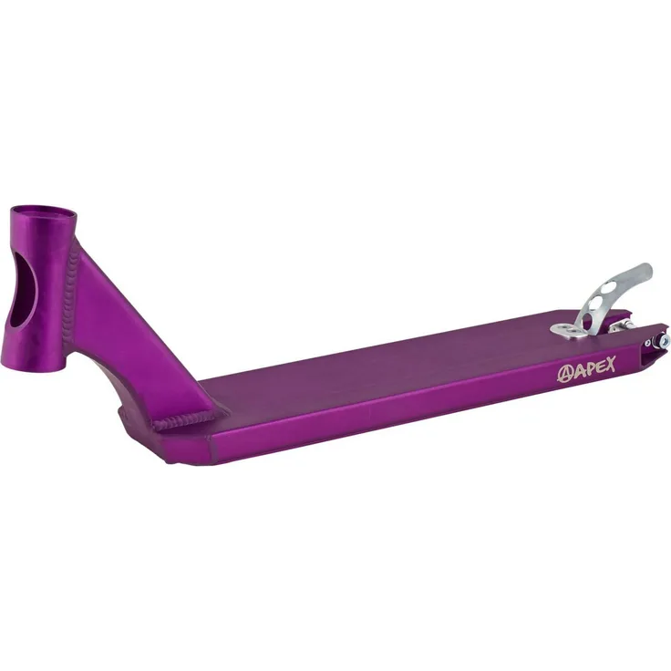 Apex Stuntscooter Apex Pro Stunt-Scooter Deck 600 (51cm) lila, aus wärmebehandeltem australischem T6 Aluminium hergestellt, mit standfesten Schienen für Grinding und abgeflachten Seiten für Finger Whips