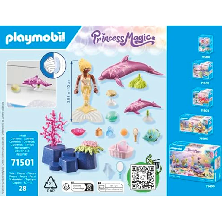 Playmobil® Konstruktions-Spielset Meerjungfrau mit Delfinen (71501), Princess Magic, (28 St), Made in Europe – Bild 6