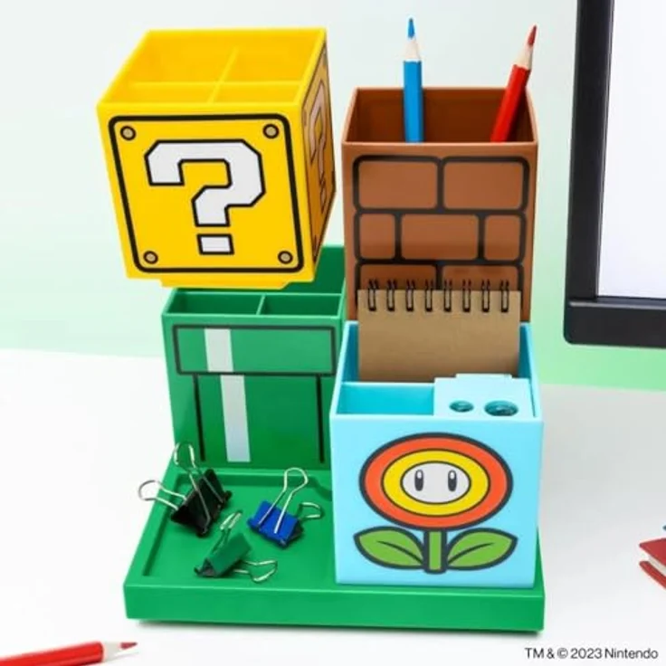 Paladone Super Mario Schreibtisch-Organizer - Modulares Stiftehalter für Stifte- und Bleistiftaufbewahrung. – Bild 2