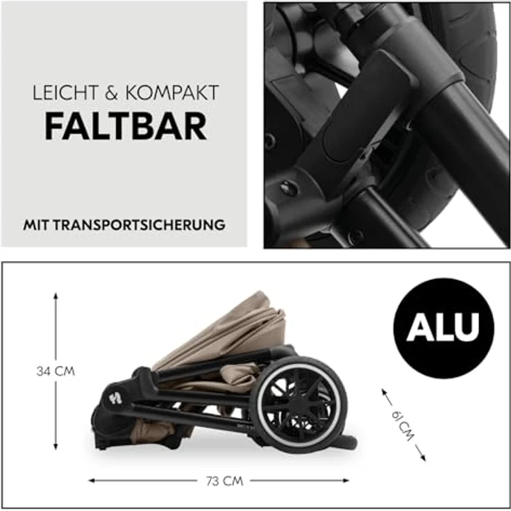 Hauck Kombi-Kinderwagen Move N Care Set - inkl. Babywanne und Sportsitz - Mocha mit Gratis Mobilitätsgarantie – Bild 7