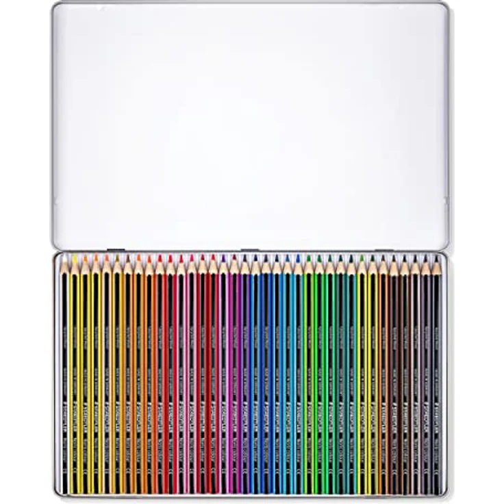 STAEDTLER Buntstifte Noris colour, rutschfeste Soft-Oberfläche, hohe Bruchfestigkeit, Made form Upcycled Wood, intensive Farben, Sechskantformat, 36 Farbstifte im Metalletui, 185 M36 – Bild 2