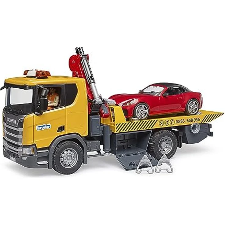 bruder 03552 - Scania Super 560R Abschlepp-LKW mit Light & Sound Modul, Roadster - 1:16 Fahrzeuge, Abschleppwagen, Pannenhilfe, Abschlepper, Transporter, Cabrio, Spielzeug ab 4 Jahre – Bild 4
