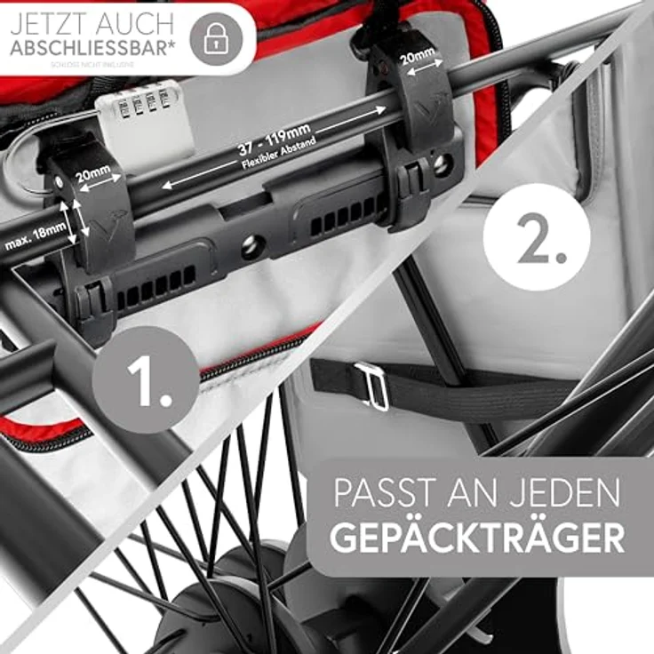 Valkental Vollreflektierende 3in1 Fahrradtasche - NEUAUFLAGE 2024 - Wasserdicht & Reflektierend - 23L - Grau – Bild 4