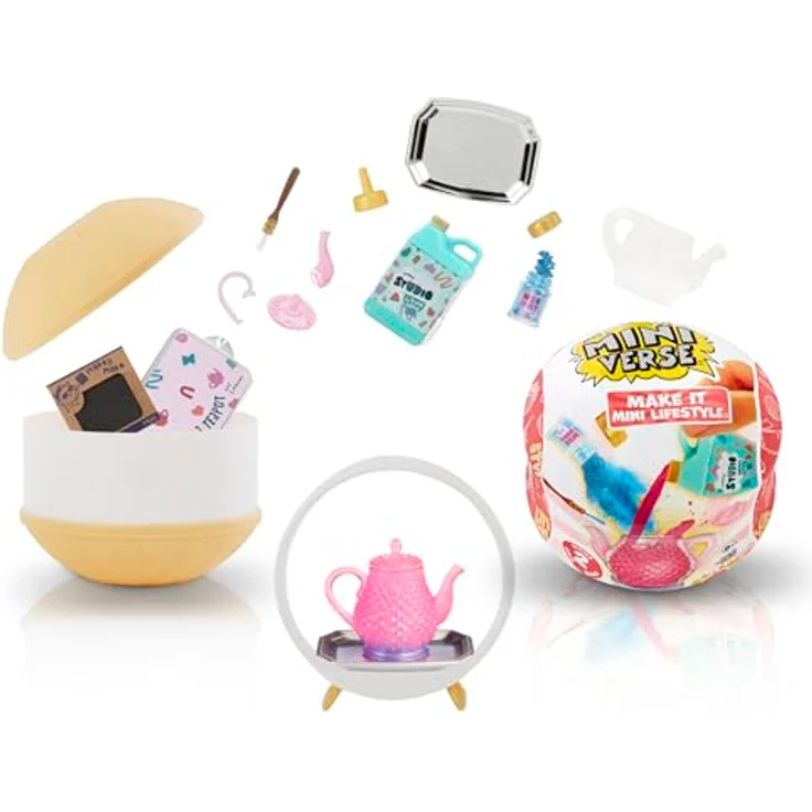 MGA Miniverse Make It Mini Lifestyle PDQ Serie 2A, Sammelfiguren-Set zur individuellen Herstellung von Deko-Objekten und Geschirr, transparent und bunt – Bild 1