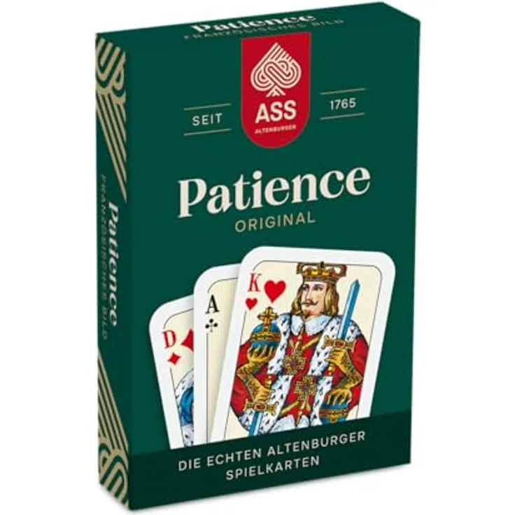 ASS Altenburger FSC Mini-Patience Original, Kartenspiel mit 110 Karten, umweltfreundlich zertifiziert, handliches Format 36 x 54 mm