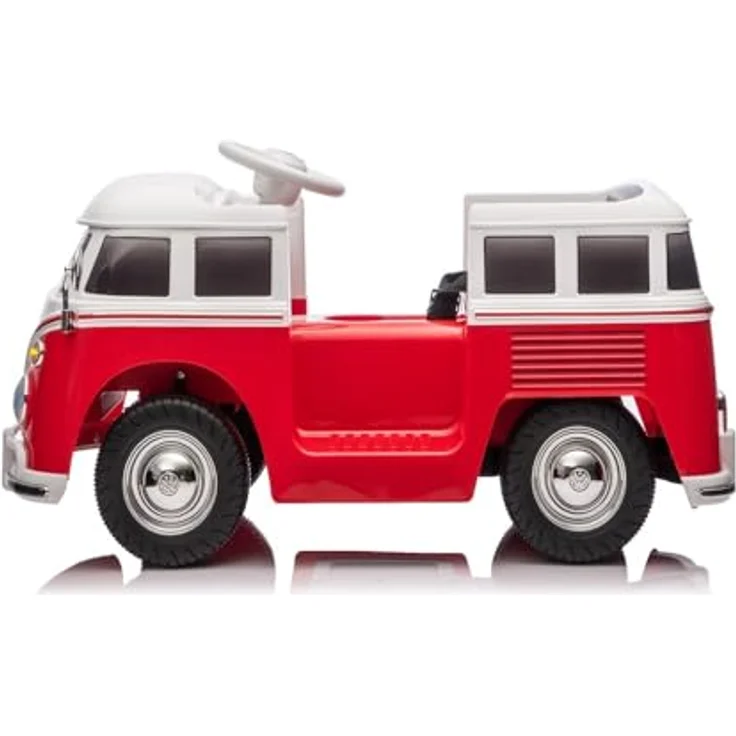 schnaeppchenmeile-online VW Bus T1 Kinder Elektroauto 12V mit zwei Motoren, Bluetooth-Audio, Kunstledersitz und Fernbedienung – Bild 4