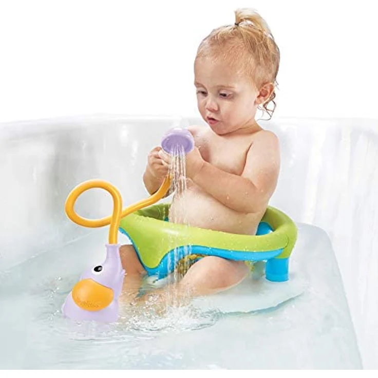 Yookidoo Duschkopf für Baby-Badewanne, Elefanten-Wasserpumpe mit sanftem Wasserstrahl, lila – Bild 5