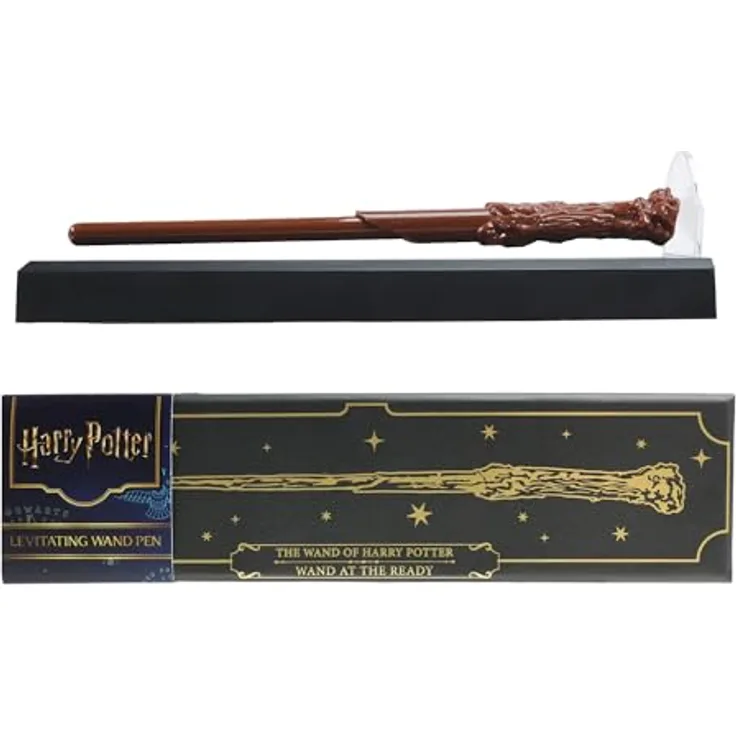 Blue Sky Studios Harry Potter Schwebender Zauberstab-Stifte-Set, Sammlerstück mit hochwertiger schwarzer Tintenroller-Tinte, in ollivanders-inspirierter Sammelbox