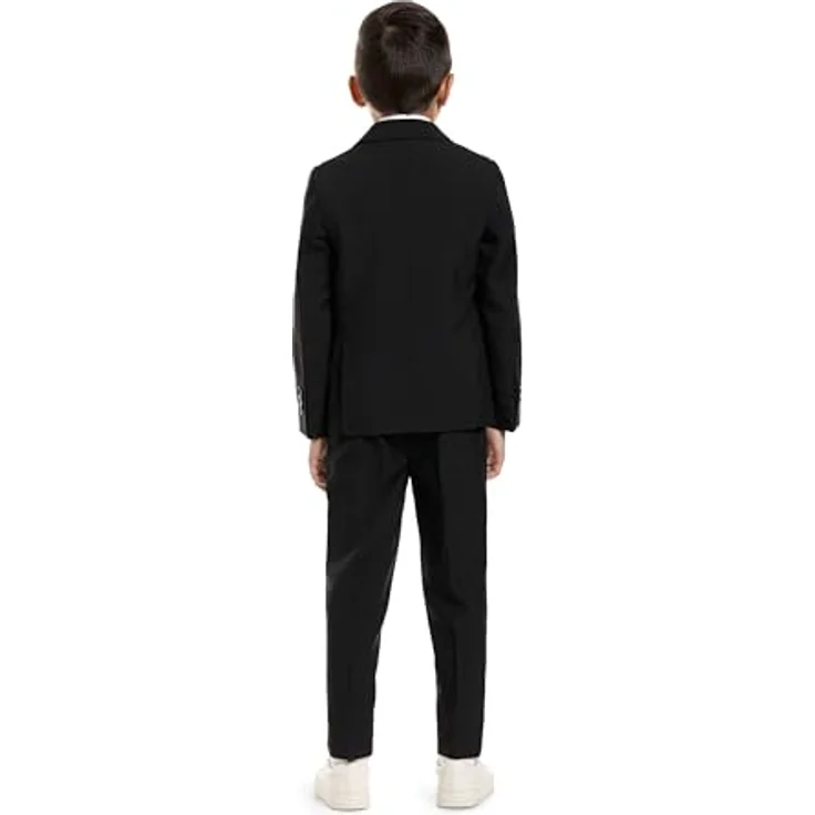 OppoSuits Boys Black Knight, dreiteiliger Anzug für Kinder in Schwarz, Slim-Fit mit Jacket, Hose und Krawatte – Bild 3