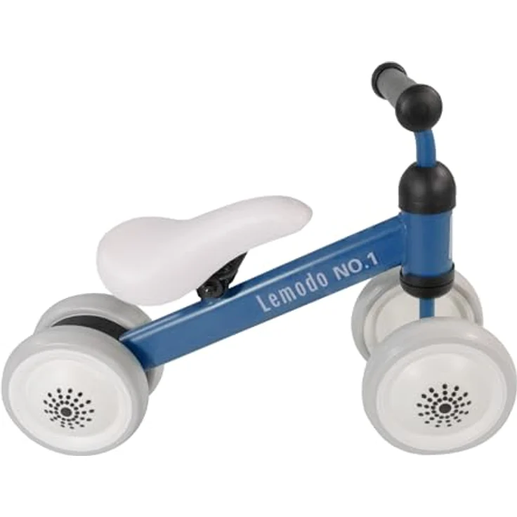 Lemodo Laufrad blau, Lauflernrad für Kinder ab 1 Jahr, Stabiler Metallrahmen, Balance Fahrrad ohne Pedale, Mini Laufrad mit 4 Rädern, max. Belastung 50kg – Bild 4