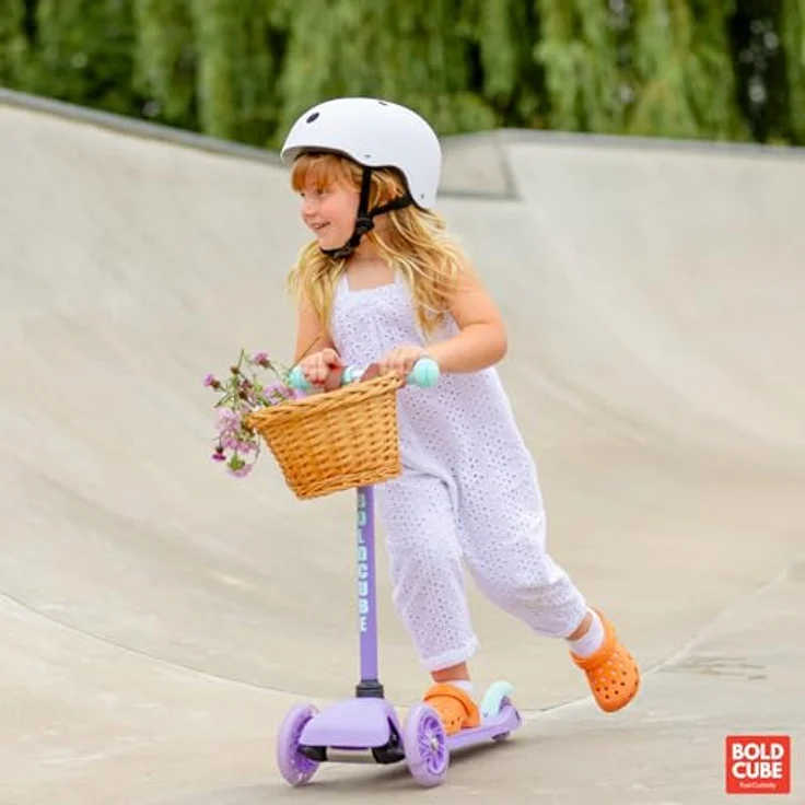 BOLDCUBE Teeny 3-Rad-Tretroller, verstellbarer Lenker, blinkende Räder, geeignet für 2-6 Jahre – Bild 5