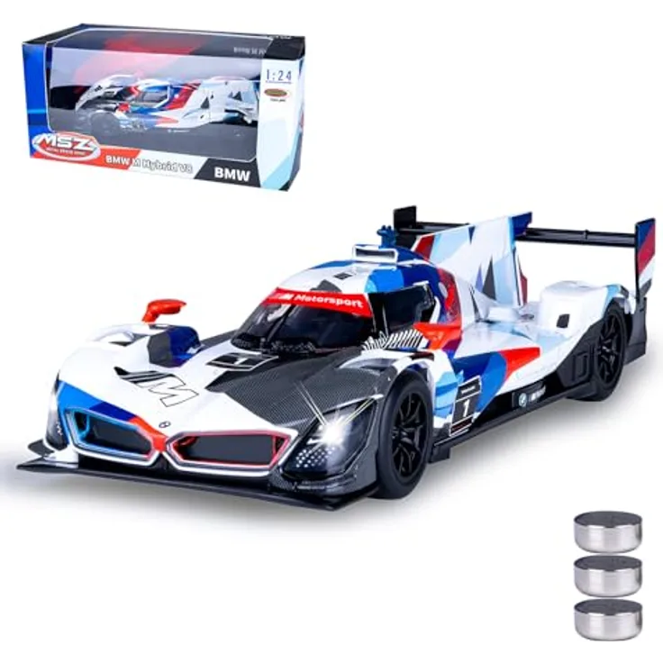 Blau BMW M Hybrid V8 Diecast 1:24, ferngesteuertes Modellauto inklusive Knopfzellen, blau