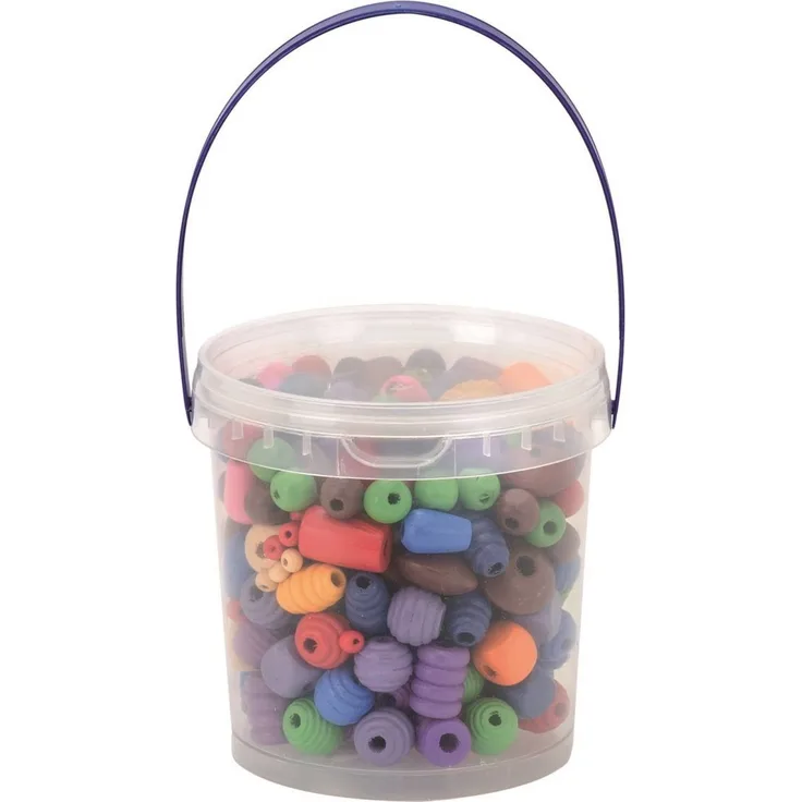 Glorex Bastelperlen Glorex Holzperlen Formenmix 250 g, bunt