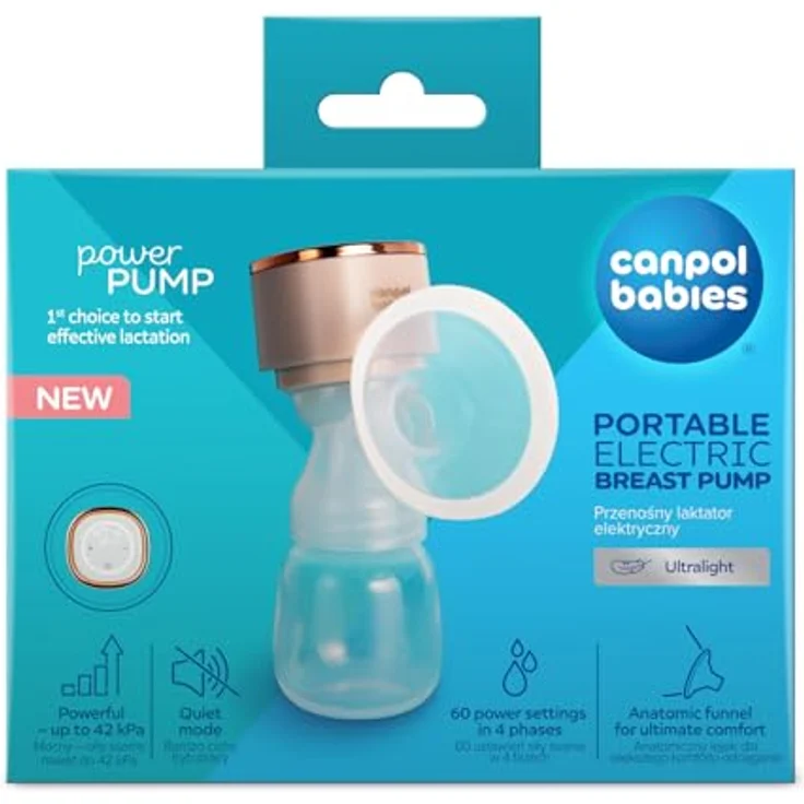 Canpol Babies PowerPump Milchpumpe, elektrische Muttermilchpumpe für effektives Abpumpen, einfach zusammenzubauen, für unterwegs geeignet – Bild 2