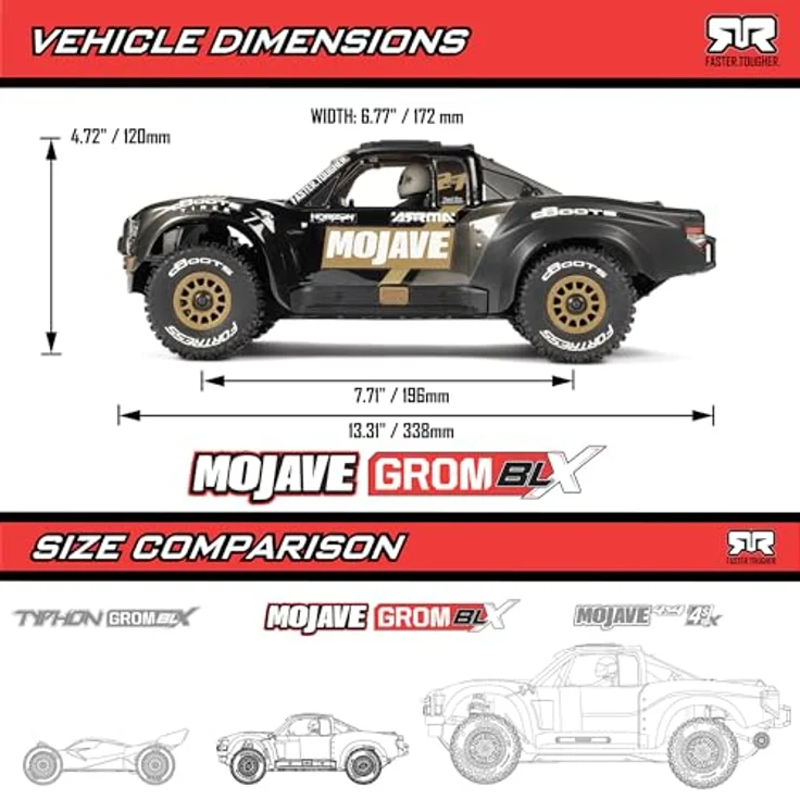 Arrma RC SC Truck Mojave Grom 223S BLX 4X4 Small Brushless RTR, Desert Truck mit 2S- und 3S-Fähigkeit – Bild 9