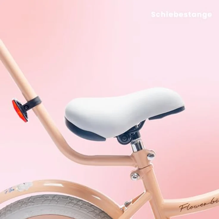Sun Baby Mädchenfahrrad Flower Bike 16 Zoll, abnehmbare Schubstange, Kinderfahrrad für Mädchen 2-6 Jahre (Aprikose) – Bild 3