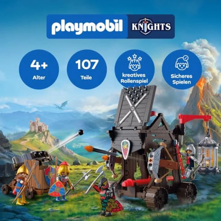 Playmobil Dragon Knight Attack Tower, Spielset mit rollendem ...
