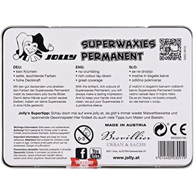 JOLLY Superwaxies Wachsmalkreiden |Permanent| 10 Stück im Metalletui – Bild 4