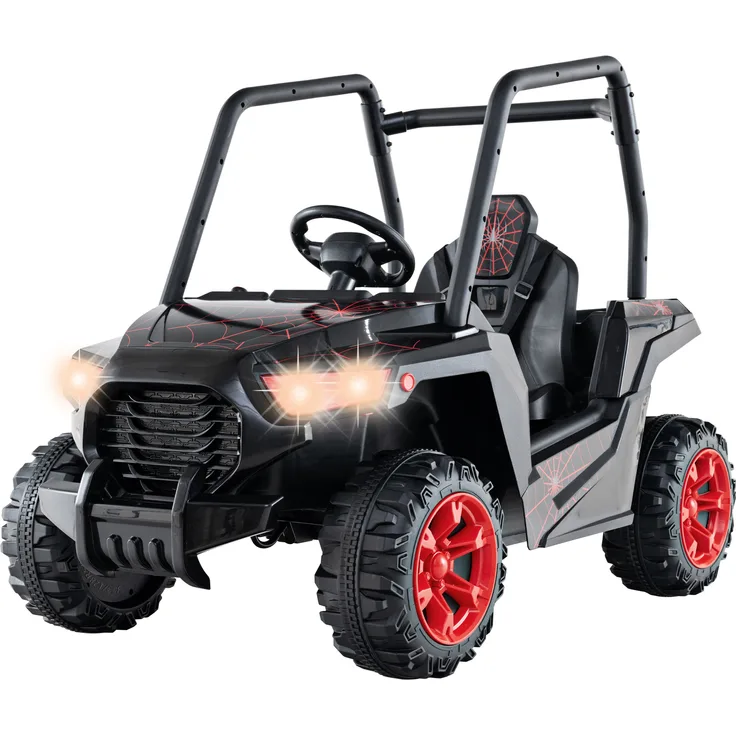 DREAMADE Kinderfahrzeug UTV, 24V Elektrisches Spielauto mit Fernbedienung, 3 Geschwindigkeiten, sanfter Start, 3-Punkt-Gurt, schwarz, für Kinder von 3-8 Jahren