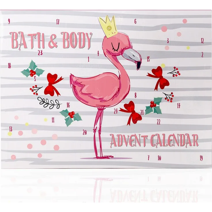 ACCENTRA Adventskalender FLAMINGO, Badezusätze mit exotischem Flamingo-Design