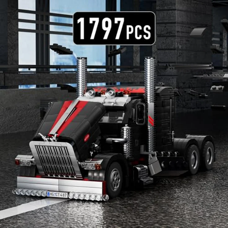 Mould King 10037 Technik Amerikanischer LKW, Klemmbausteine Set mit 1797 Teilen, detailgetreues Design und hochwertige ABS-Materialien, für Erwachsene ab 14 Jahren – Bild 3
