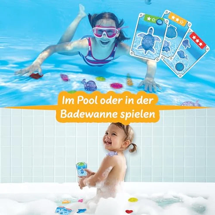 Science4you Wasserspiele für Kinder, Tauchspielzeug mit 14 Meeresfiguren und 18 wasserfesten Karten, lustige Poolspiele für Jungen und Mädchen ab 3 Jahren – Bild 3