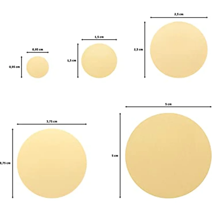 Vaessen Creative Stanzer Set, Motivstanzer mit 5 Kreisen in verschiedenen Größen, 0,95 cm - 5 cm, Weiß-gold, für Papier bis 250 g/m², ideal zum Basteln und Scrapbooking – Bild 3