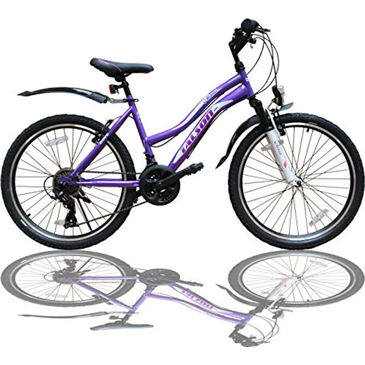 Talson 24 Zoll Mädchen Fahrrad Mtb Mit Beleuchtung Und Shimano 21-Gang Kinderfahrrad Lila – Bild 1