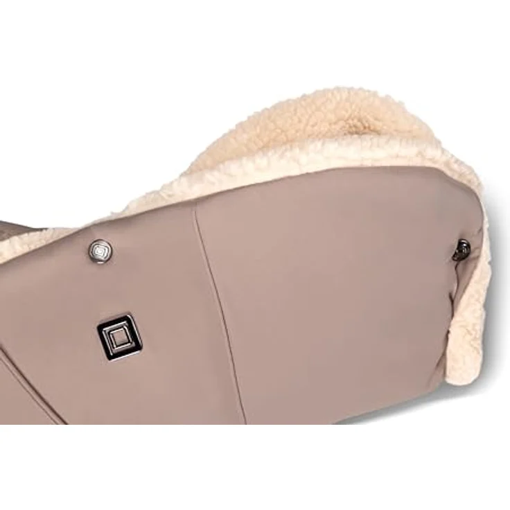 MOON Handmuff sand, Fußsack mit weichem Teddyfell-Innenfutter für wohlige Wärme und angenehmen Tragekomfort – Bild 2