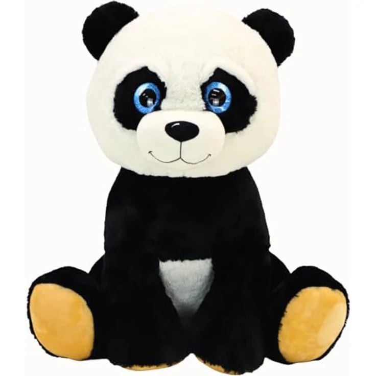 TE-Trend XXL Panda Plüschtier mit funkelnden blauen Augen, 75cm, weiche Qualität, Kuscheltier für liebevolle Umarmungen- glückliche Stunden – Bild 1
