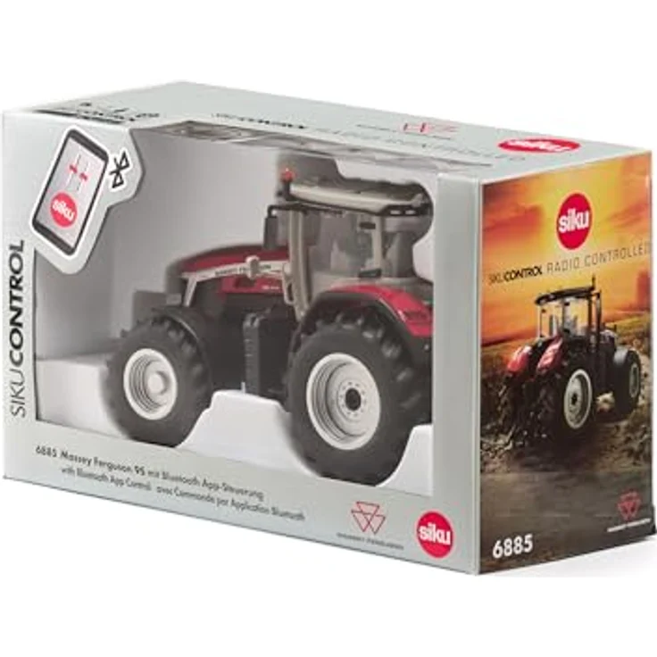 Siku RC-Traktor Massey Ferguson 9S (6885), mit LED Beleuchtung und Bluetooth App-Steuerung, neoretro Design – Bild 6