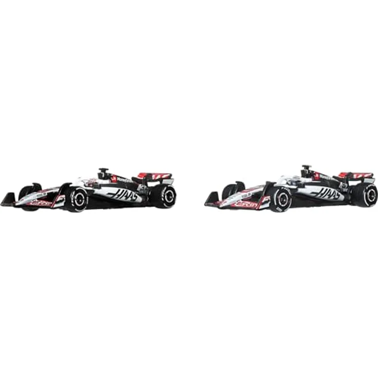 Hot Wheels Premium Formula 1 MoneyGram Haas F1 Team 2er-Pack, Modellfahrzeuge im Maßstab 1:64 mit authentischen Lackierungen und detaillierten Fahrerhelmen, Esteban Ocon Nr. 31 und Oliver Bearman Nr. 87 – Bild 2